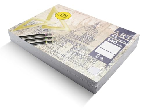 DOJA Barcelona | Papier Dessin | Lot 250 Feuilles Blanches A4 | Feuille Dessin A4 | Papier A4 Blanc | 210x297mm | Feuille Blanche A4 Sans Cadre | Papier A4 | pour Cahier de Brouillon, Cahier de Dessin