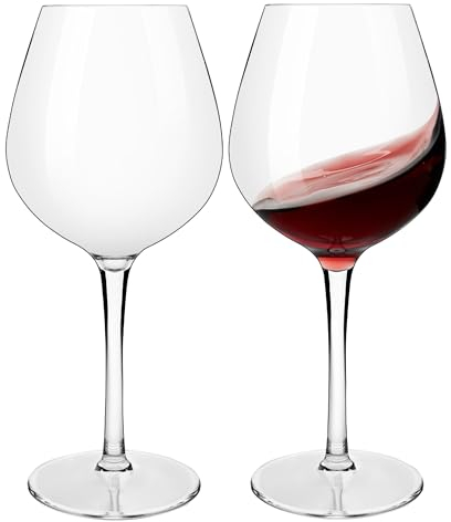 HAHASHOW Tritan-Plastica Bicchiere da Vino Bianco, Set di 2 Divino Calice vino rosso per campeggio festa, Adatto alla Lavastoviglie, 500ml