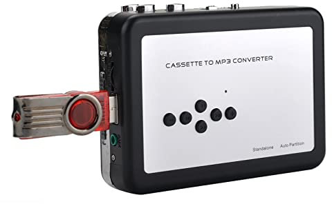 Lecteur De Cassettes, Lecteur De Cassettes Portable, Convertisseur Audio-numérique avec Fonction Casque Et Lecture, Conversion De Cassettes en Convertisseur MP3, Deux Méthodes d'alimentation