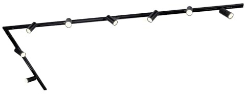 Ledvion Sistema de rieles iluminacion 3m Negro 8 focos blanco calido