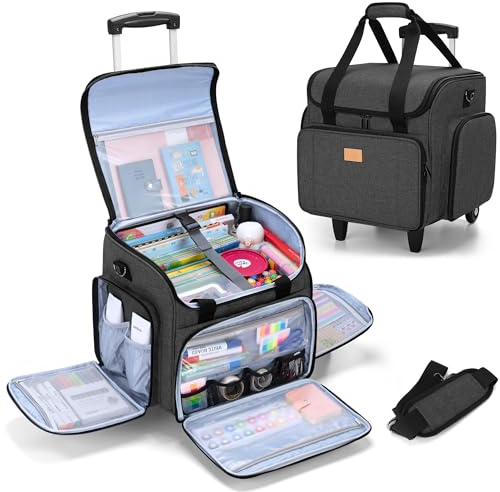 Luxja Lehrertasche Trolley, Lehrerin Aktentasche, Damen Tasche, Arbeitstasche für Büro, Schwarz