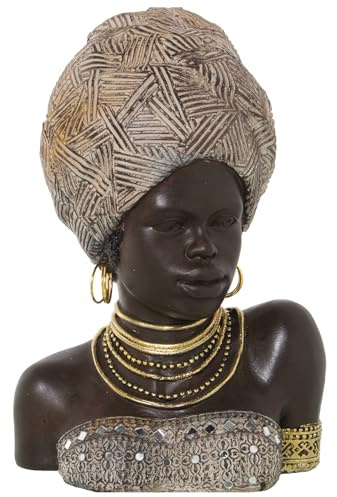 FIGURA RESINA BUSTO AFRICANA 24X19X35CM