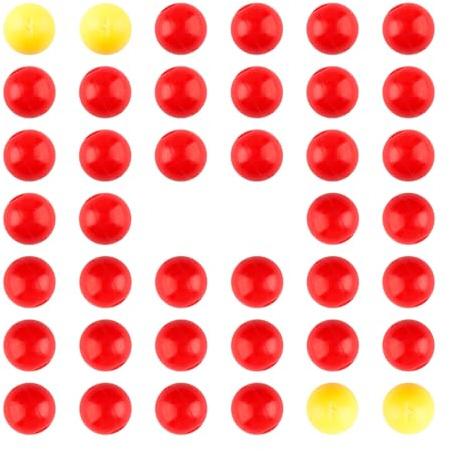 Tabanzhe 42 palline da gioco in marmo in plastica per ippopotami affamati, corsa in marmo, 38 palline rosse e 4 palline gialle