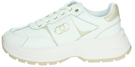 LIU.JO Zapatillas Chunky para Mujer, Suela Gruesa, Blanco y Dorado, Estilo Plataforma (Blanco, Sistema Tallas Calzado EU, Adulto, Números, Mediano, 38)