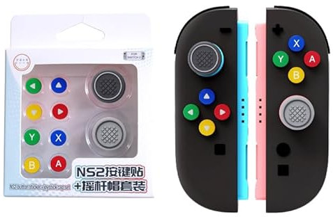 GEEMEE 10 paia Copri Levette Analogiche in Silicone per Nintendo Switch 2,Replacement Joystick Covers, Joystick Thumb Grip Cap-Classic color