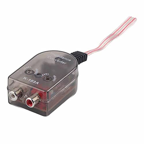BAFOVY Bil Audio Converter Stereo High to Low Converter 2 Channel Line Outpter Adapter med Justerbar Känslighet för Bilförstärkare eller Subwoofer