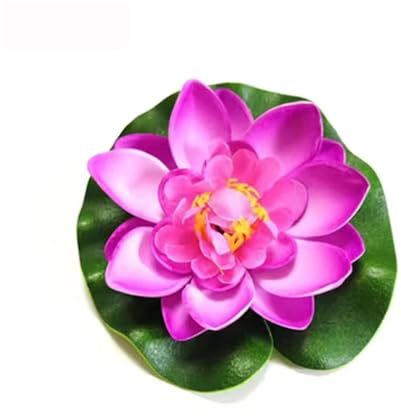 MDSIOKHJ Loto Artificial Flor de Loto Espuma Flotante Artificial con Almohadilla nenúfar, Adorno Realista Perfecto for decoración Estanque jardín, 1 Uds para Estanque Piscinas(1 pcs-02)