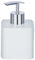 Wenko Dispenser di sapone Hexa Dispenser Dosatore dispenser per sapone liquido, Capacità 0.29 L, Ceramica, Bianco, 8.5 x 7.5 x 13 cm