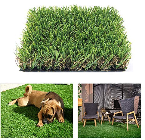 Petgrow · Deluxe Realistic Artificial Grass Turf 4FTX6FT, 70 oz Face Weight/Drainage Holes/Rubber Backing, Indoor Outdoor Pet Faux Synthetic Grass Astro Rug Carpet for Garden Backyard Patio Balcony