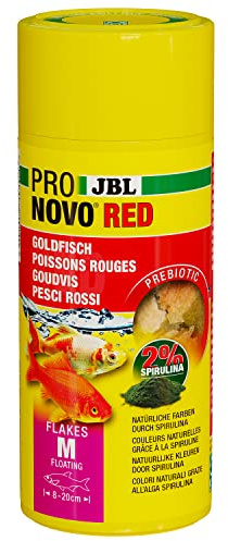JBL PRONOVO RED FLAKES, mangime base per pesci rossi 8-20 cm, fiocchi per pesci, taglia M, 250 ml