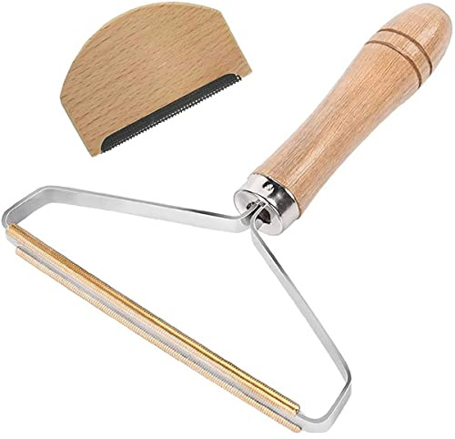 Tragbarer Fusselentferner, Fusselrasierer, Wollkamm, Fusselkamm Holz, Portable Lint Remover für Wolle Kaschmir, Fusseln Tierhaaren und Weitere Stoffe