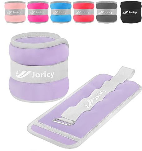Ankle Weights, Wrist Leg Arm Weight for Women Men with Adjustable Straps, A Pair of 2LBS(1LB Each Weight) Arm Weighted for Running Walking Yoga Gymnastics Physical Therapy, Light Purple