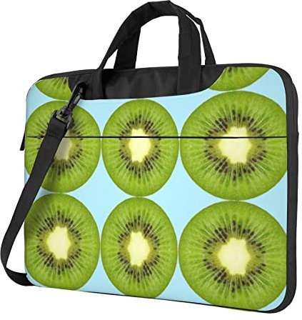 Sac à bandoulière pour ordinateur portable et tablette Motif crème glacée et gaufrée 15,6, Pelle de kiwi, 14 inch