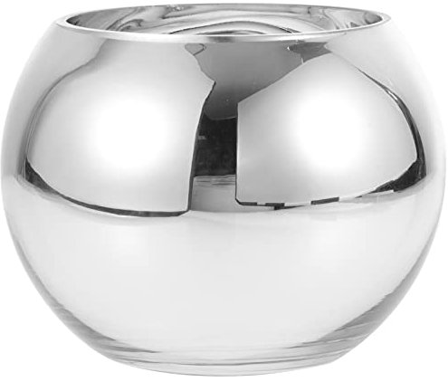 GANAZONO Glass Vase Round Bubble Bowl 6 Inch Diameter Decorative Flower Arrangement Vase for Home Office Table Centerpiece Hydroponic Plant Container