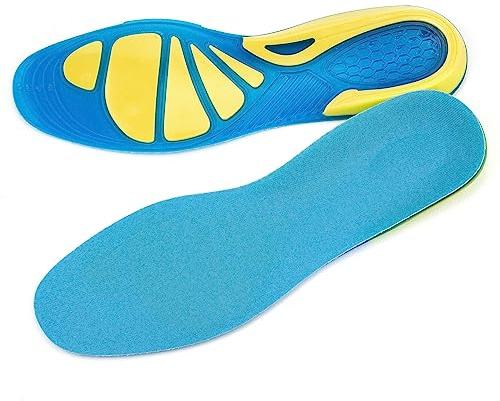 Solette Gel Uomo Donna, Solette Scarpe Plantari Ortopedici per Piede Piatto, Fascite Plantare, Antiscivolo, Antiodore, Ammortizzante, Taglia M Solette per Sport Trekking Camminata (L(41-47))