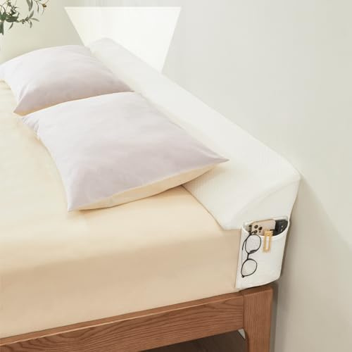 Voctriam Bed Wedge Gap Filler King (76x 8x 6) Wedge Pillow for Headboard Gap 0-8 Mattress Gap Filler Pillow to Fill The Gap Between Mattress and Wall with 2 Side Large Pockets