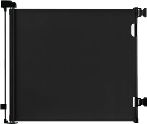 Barriere de Securite Enfant - Rétractable Barriere de Securite Chien 0-150 cm de Large Barrière de Sécurité, 86 CM de Haut Barriere Escalier Enroulable pour Les Escaliers/Portes/Couloirs