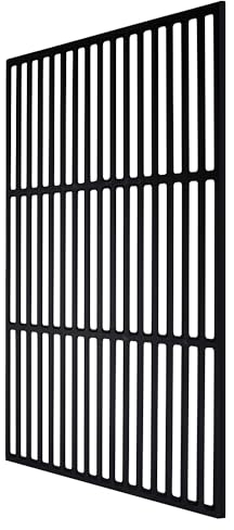 Herrselsam Grille de barbecue en fonte émaillée - 42 x 28 cm - Grille rectangulaire en fonte émaillée - Accessoire pour barbecue, barbecue à gaz, barbecue au charbon de bois et bien d'autres - Pour