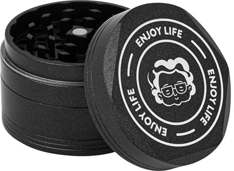 Granny‘s Premium Kräutermühle mit Keramikummantelung | messerscharfes Mahlwerk | ∅ 63 mm | 4-teilig | inkl. Pollenschieber | Anthrazit