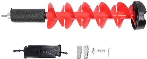 Lybunair Kit de taladro de hielo de 28 pulgadas, taladro de nailon con cortador de acero, diámetro de corte de 6 pulgadas, incluye posicionador, adaptador de taladro, placa superior y protector de
