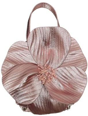Kvinnors blommig kuvertväska, kreativ blomhandväska kvinnors blommig kuvertväska för fest bröllop brudväskor, Rosa guld
