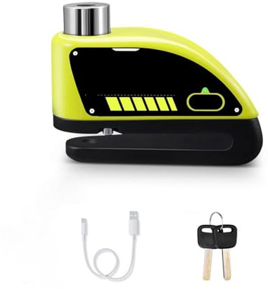 Blocco Freno A Disco A Maggioranza Per Moto Blocco Disco Ruota Ricaricabile Blocco Ruota Di Sicurezza 120db Strada Con Chiavi Bloccadisco(Green)