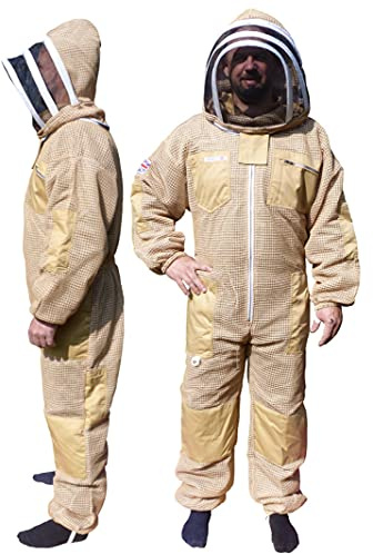 AGS Tuta da apicoltura a tre strati ventilata per apicoltura professionale per apicoltura (5XL)