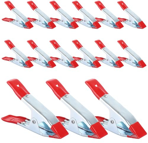 LDHHYH 15Pcs 6 Inch Spring Clamps, Metal Spring Clamps Heavy Duty, Metal Spring Clips for Tarpaulin, Camping, Modeling, Photography, Woodworking, DIY