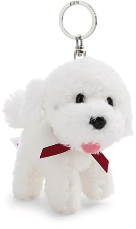 NICI 63400 - Llavero bichón frisé 10 cm, marrón, fiel compañero de peluche para mochila o bolso, soporte para llaves para grandes y pequeños