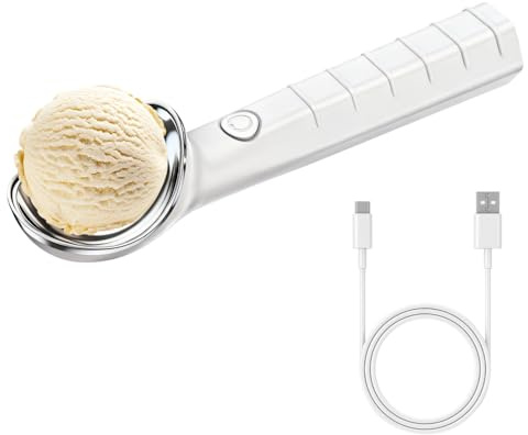 Cucchiaio Gelato Elettrico Riscaldamento, Porzionatore Gelato Duro Riscaldato, Paletta Gelatos Autopulente Impermeabile USB Ricaricabile, per Casa, Cucina e Festività