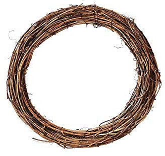 Cratone - Corona decorativa in legno di vite naturale, fatta a mano, ghirlanda di Natale, corona decorativa per porta, ghirlanda in vimini marrone, 40 cm