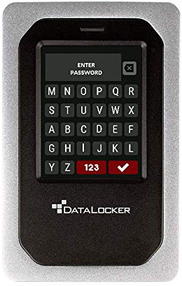 DataLocker DL4 FE 2TB USB-C / -A Hard Drive with AES-256bit Hardware Encryption, Colour Display and FIPS 140-2 Level 3 Certification, DSGVO/GDPR Compliant, DL4-2TB-FE