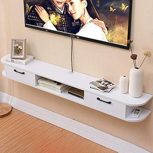 Uvency Wall Mounted Tv Cabinet, Environmental Protection Floating Tv Stand, Hanging Tv Cabinet Router Set-Top Box Rack/A / 100Cm/150Cm a/a