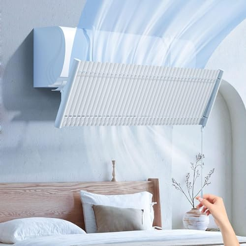 DYBOHF Deflettore per Condizionatore Universale, Metallo Regolabile Parabrezza Deflettore Aria Condizionata Scudo per Condizionatori da Parete per Casa/Ufficio/Camera/Donne in Gravidanza/Anziani
