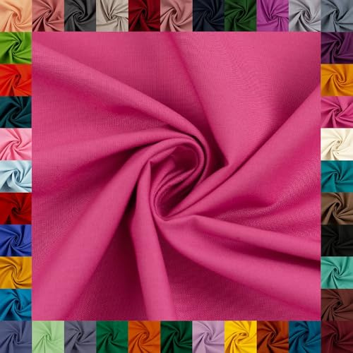 Baumwollstoff HEIDE, Swafing, 42 Uni-Farben, einfarbig, 100% Baumwolle, Coupons, Oeko-TEX Standard 100 (pink, 1 m)