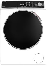 SHARP ES-MNFL814CWA-DE Waschmaschine Frontlader | 8 kg | Energieeffizienzklasse A | 1400 U/min | Inverter Motor | AquaStop | Microfiber-Filter | WiFi-Steuerung | Dampf-Funktion | LED-Display