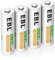 EBL AA Akku 2800mAh，NiMH Akkubatterien hohe Kapazität mit Aufbewahrungsbox 4 Stück