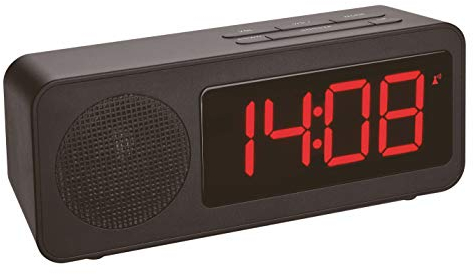 TFA Dostmann Réveil numérique Tune, 60.2546.01, Horloge Radio-pilotée, avec Fonction de Recharge pour appareils Mobiles, reçoit la Radio FM, Noir