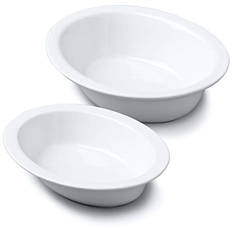 Wm Bartleet & Sons Set of 2 Traditional Porcelain Oval Pie Crust Dish, 29cm, 24cm – White