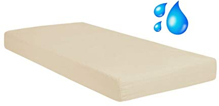 G BETTWARENSHOP Jersey Spannbetttuch wasserdicht 2in1 • Bettlaken und Matratzenschutz in einem 90x190-100x200 cm Kiesel