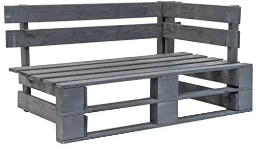ZQQLVOO Sitzgruppe Terrassenmöbel,Gartenliege Sonnenliege,Outdoor-Stuhl aus Holz,Garten-Paletten-Eckbank Holz Grau für Terrasse, Balkon, Suitable for Indoor and Outdoor use