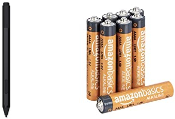 Microsoft EYU-00002 Pro Pen Surface Penna, 14.6 cm, Grå & Amazon Basics Everyday AAAA alkaliska batterier, 1,5 V, 8 stycken (utseendet kan variera)