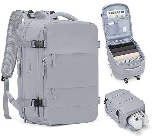 coofay Expanderbar ryggsäck för resor på flygplan, handbagage, ryggsäck, flyggodkänd, personlig artikel, reseryggsäck för kvinnor och män, gymväska med skofack, weekendväska