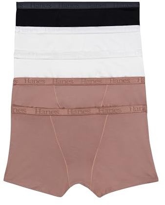 Hanes Women's Originals Ultra SuperSoft Boxer Briefs, 5-Pack, Viscose from Bamboo Underwear