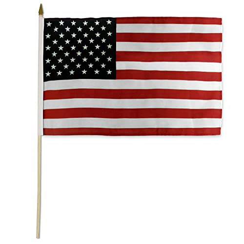 12x18 USA Flag American Flag Stick Flag 12 x 18 Stick Flag with Staff
