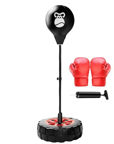 Boxe Reflex, borsa da allenamento per la palestra, sacco da boxe regolabile in altezza, con guantoni da boxe, speed bag per allenamento, attrezzatura da boxe