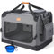 Morpilot Hundetransportbox M 60x42x42cm, faltbar Hundebox Auto Zuhause für 12kg, Transporttasche Haustiertransportbox Hundetragetasche mit faltbarem Napf, Schultergurt Aufbewahrungstaschen