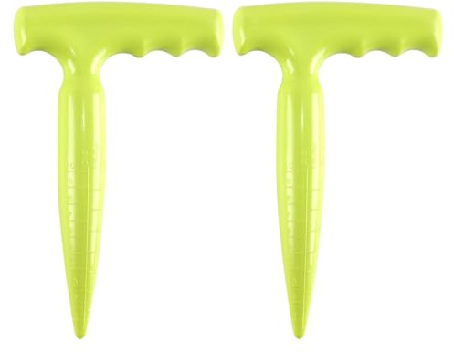 Nicear 2 Piezas Herramienta Plantadora De Bulbos De Plástico Plantador Con Escala De Medición Plantador Manual Adecuado Para Familia Jardinero Verde Claro