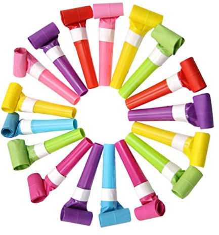 Ciieeo 50pezzi Fischietto Giocattolo Per Ragazzo Ragazza Fischietti in Plastica Colorati Rumorosi Per Feste e Giochi Oggetti Di Scena e Bomboniere Per Compleanni Halloween Matrimoni