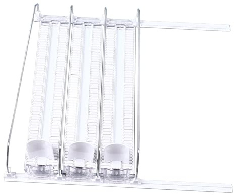 Pilipane Dispensador de bebidas de refrigerador Self Pushing Soda Can Organizer Ancho Ajustable Pusente Automático Glide para latas de cerveza Pop en refrigerador Material de ABS 3 o 5 (3 piezas)